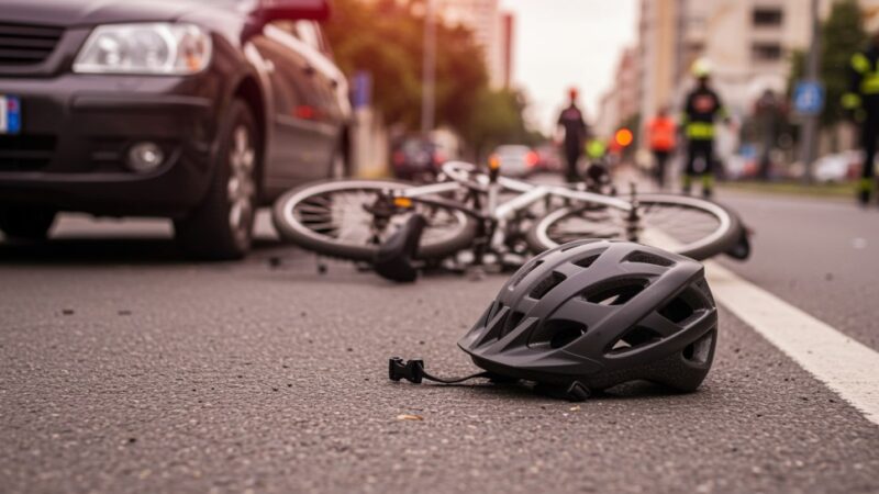 Kierowca ucieka po potrąceniu rowerzysty z dzieckiem, policja ignoruje kolizję