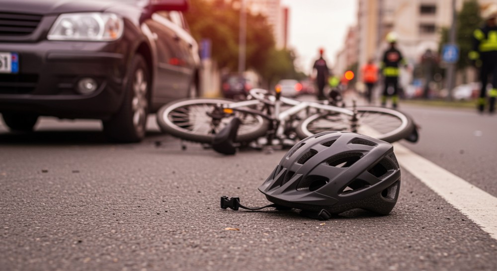 Kierowca ucieka po potrąceniu rowerzysty z dzieckiem, policja ignoruje kolizję