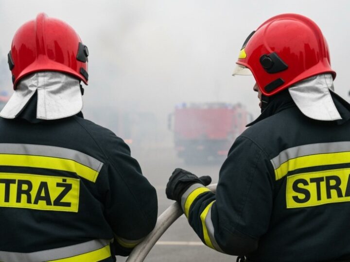 Pożar na placu budowy: strażacy z JRG 7 w akcji!