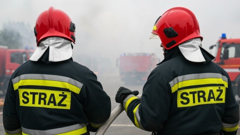 Pożar na placu budowy: strażacy z JRG 7 w akcji!