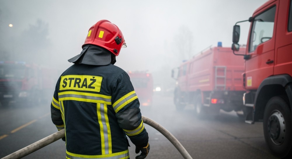 Groźny pożar w Białołęce: strażacy w akcji ratunkowej
