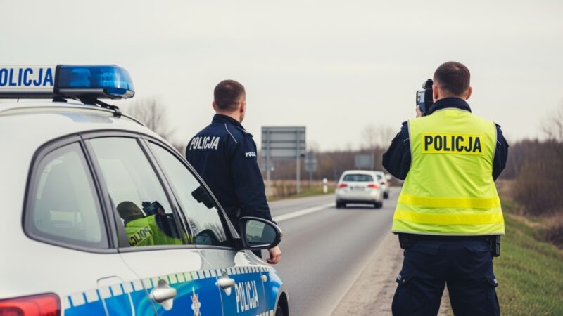 Kierowca bez uprawnień zatrzymany za jazdę bez świateł w Nowym Prażmowie