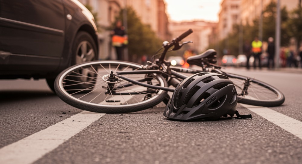 Rowerzysta bez kasku w poważnym wypadku – dramatyczne zdarzenie na skrzyżowaniu