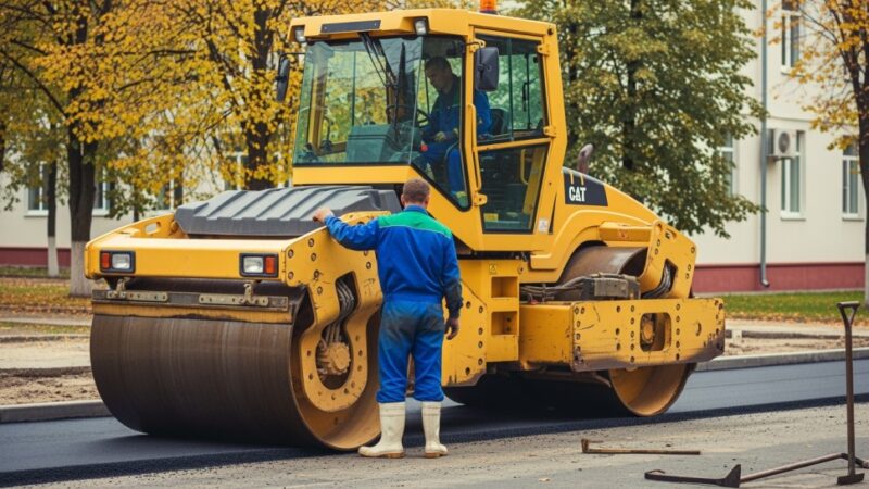 Asfaltowanie Wisłostrady na Bielanach